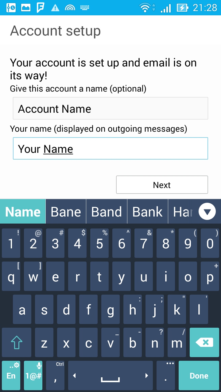 Account Name Setup