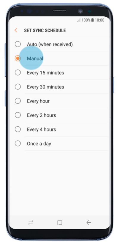 Setting of sync schedule