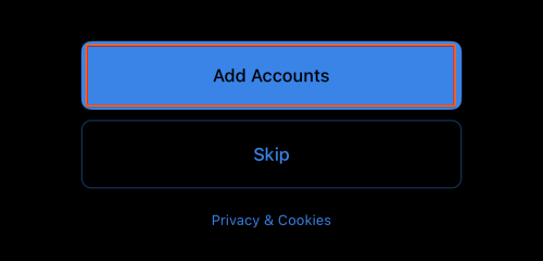 Add email account screen in Outlook